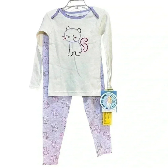 Carter’s Snug Fit Pjs Purple Kitten 2 Piece Set Size 3T - Picture 1 of 8